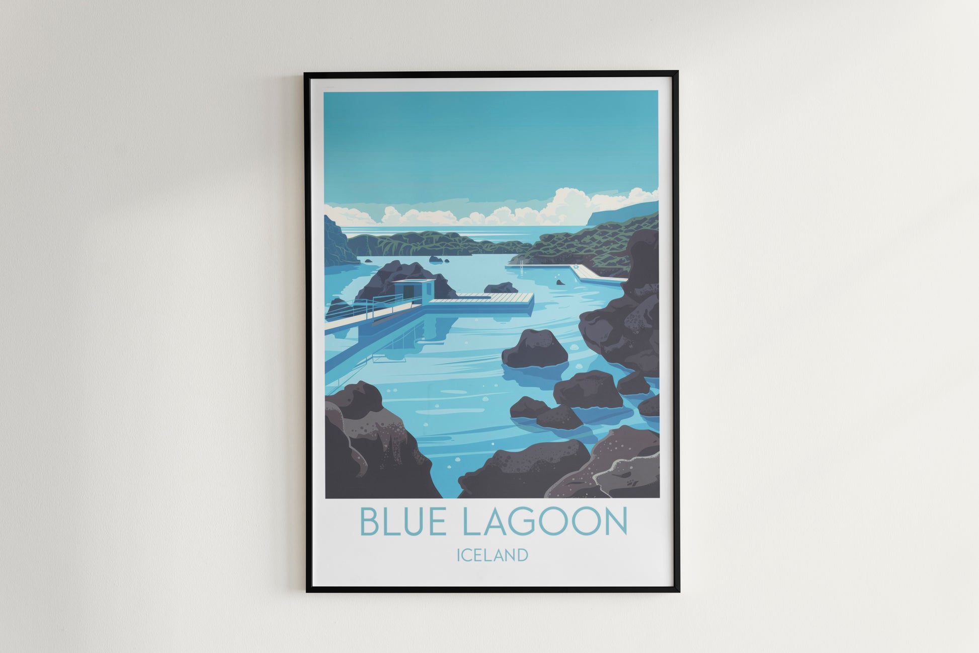 Blue Lagoon travel poster on the wall Iceland