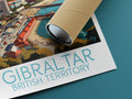 Gibraltar travel poster rolled British Territory