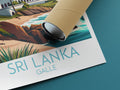 Sri Lanka travel poster rolled Galle