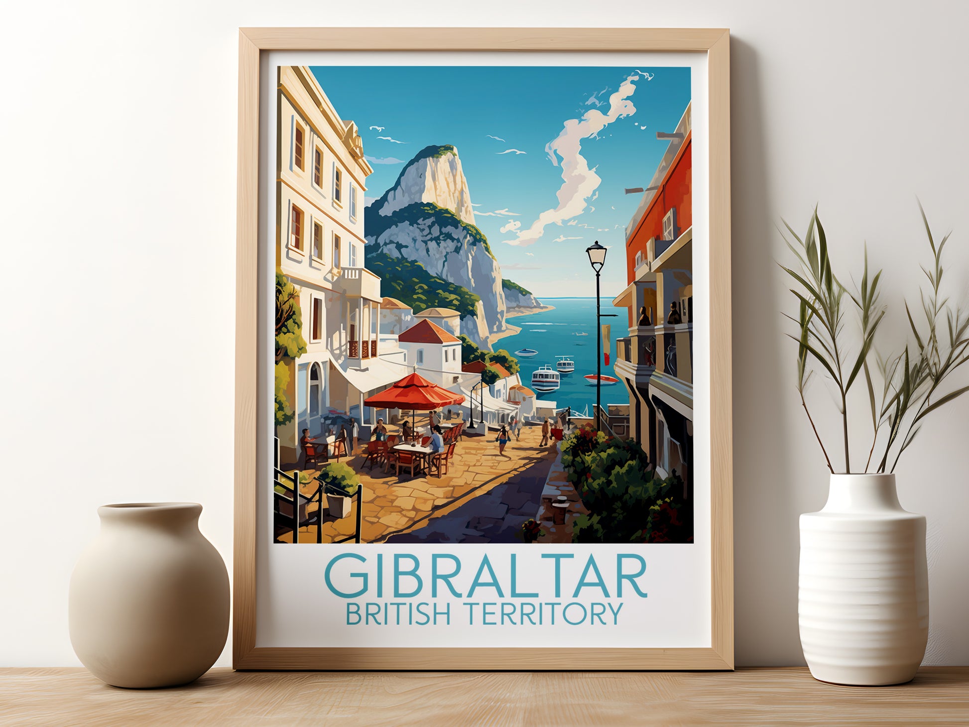 Gibraltar travel poster for kitchen British Territory