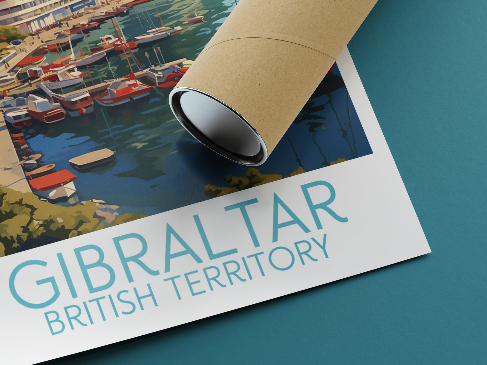 Gibraltar travel poster rolled British Territory