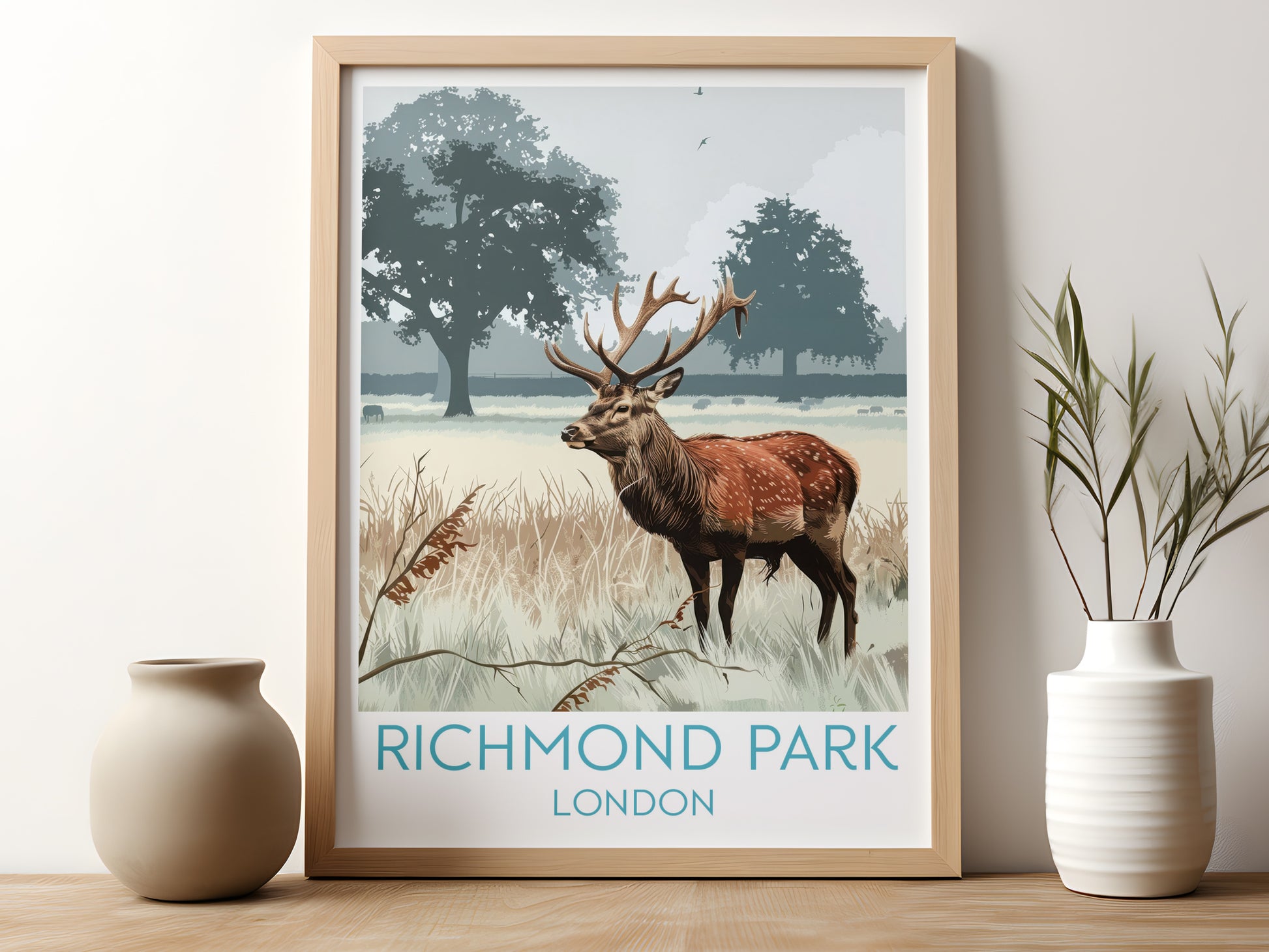 Richmond Park travel poster for kitchen London