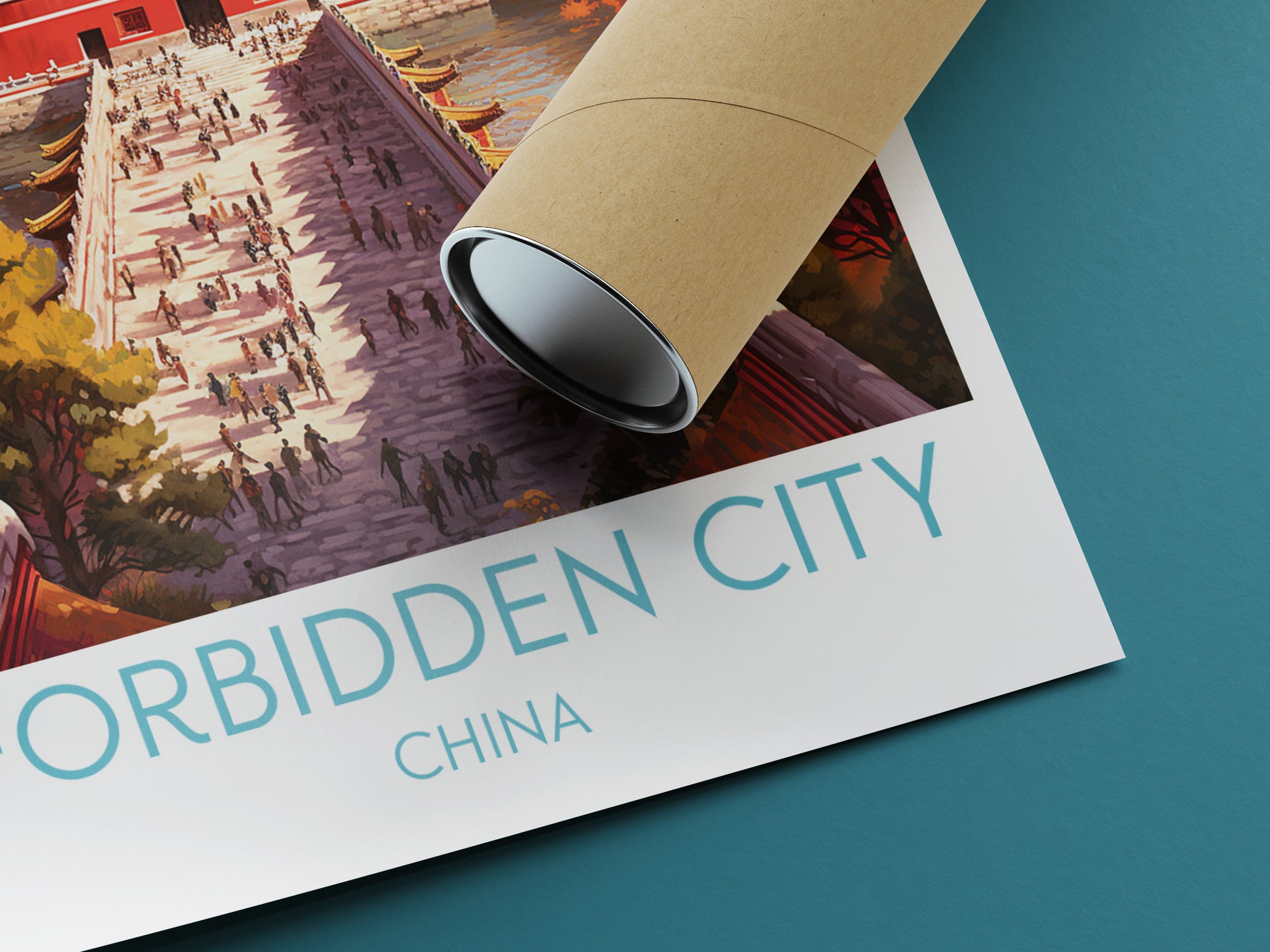 Forbidden City travel poster rolled China