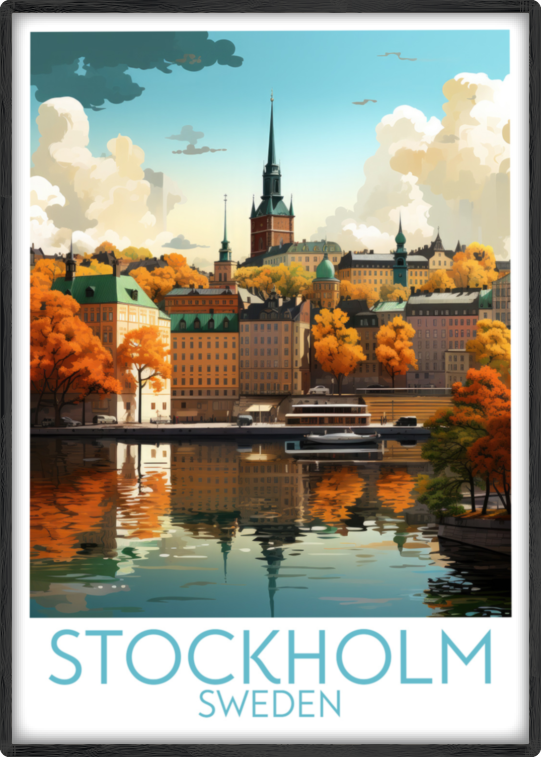 stockholm travel poster main sweden