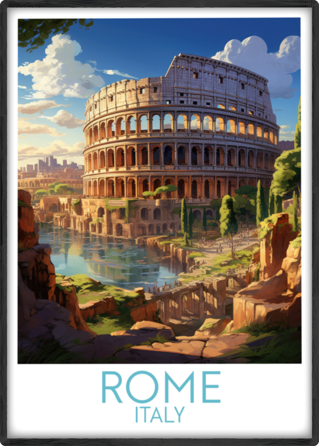 rome travel poster main italy