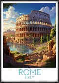 rome travel poster main italy