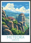 Meteora travel poster main Greece