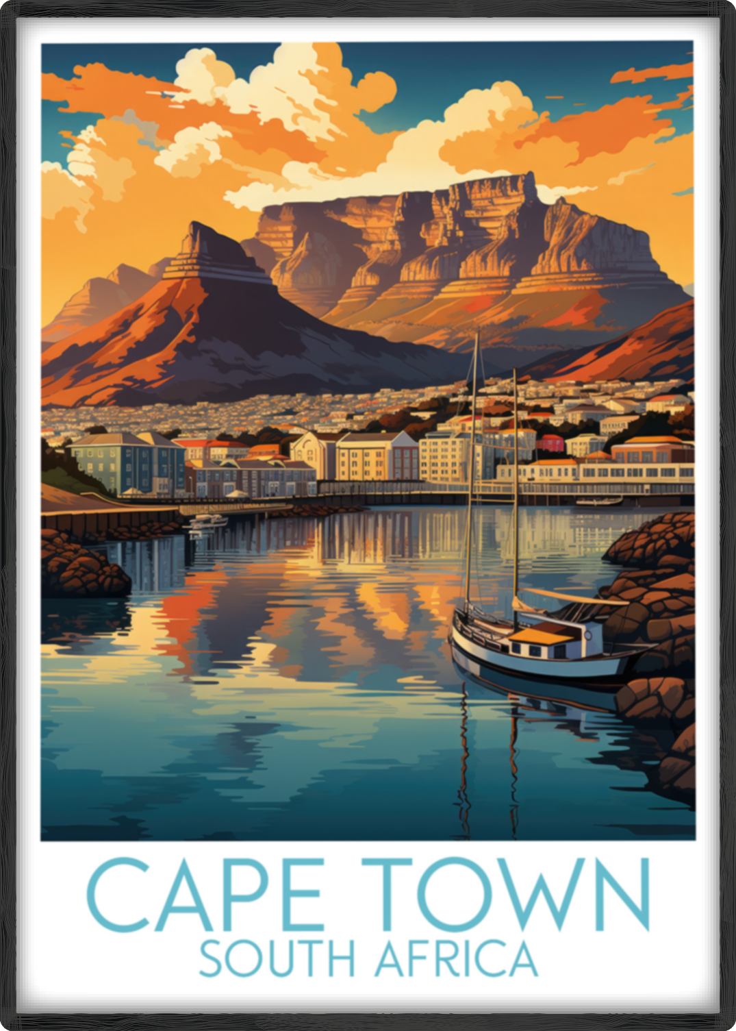 cape town travel poster main south africa