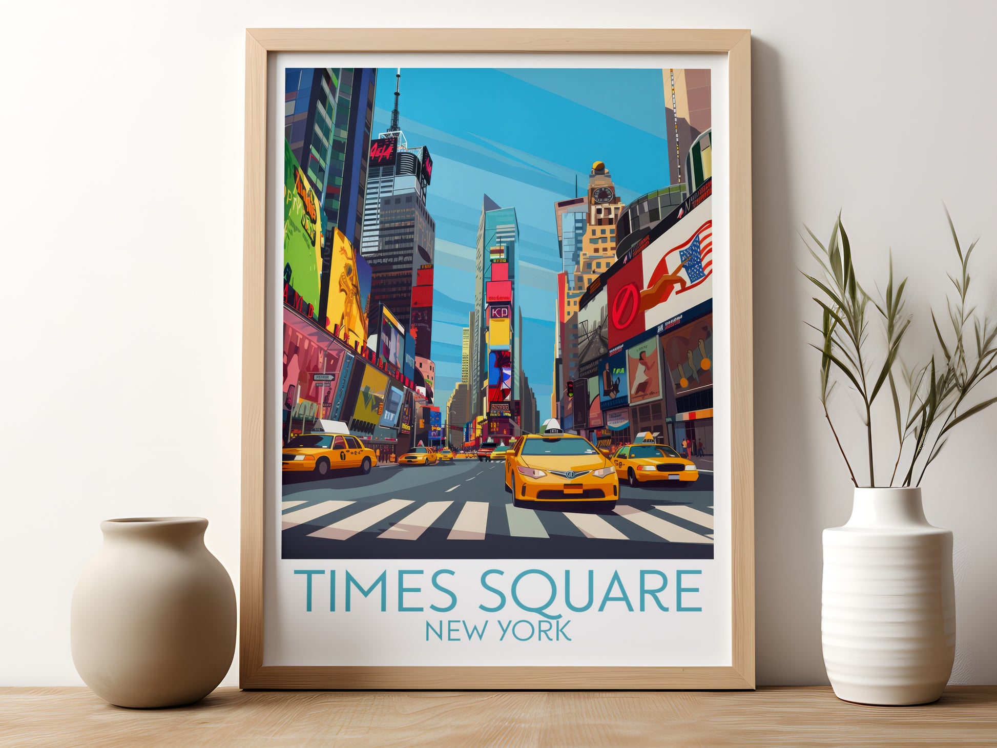 Times Square travel poster for kitchen New York