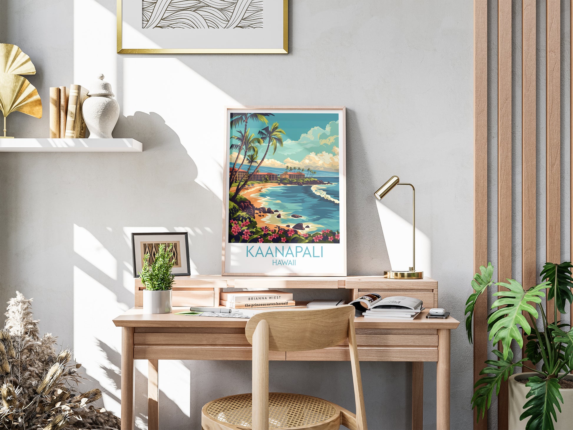 Kaanapali travel poster for desk Hawaii