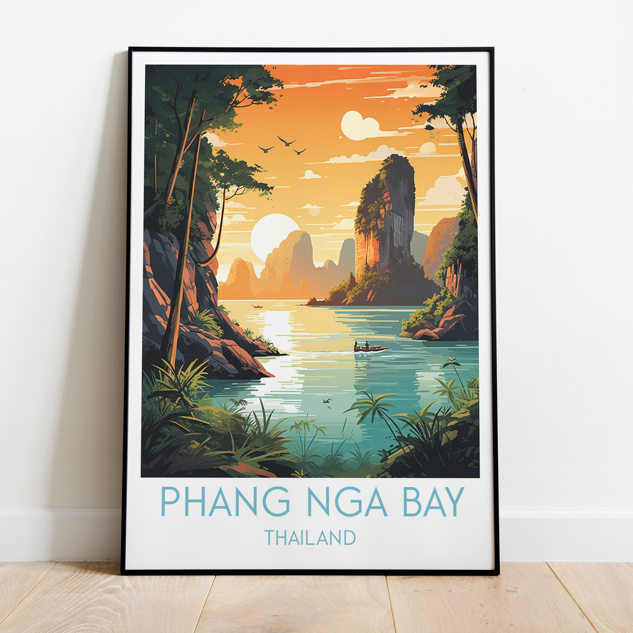 Phang Nga Bay travel poster on the ground Thailand