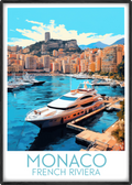 monaco travel poster main french riviera