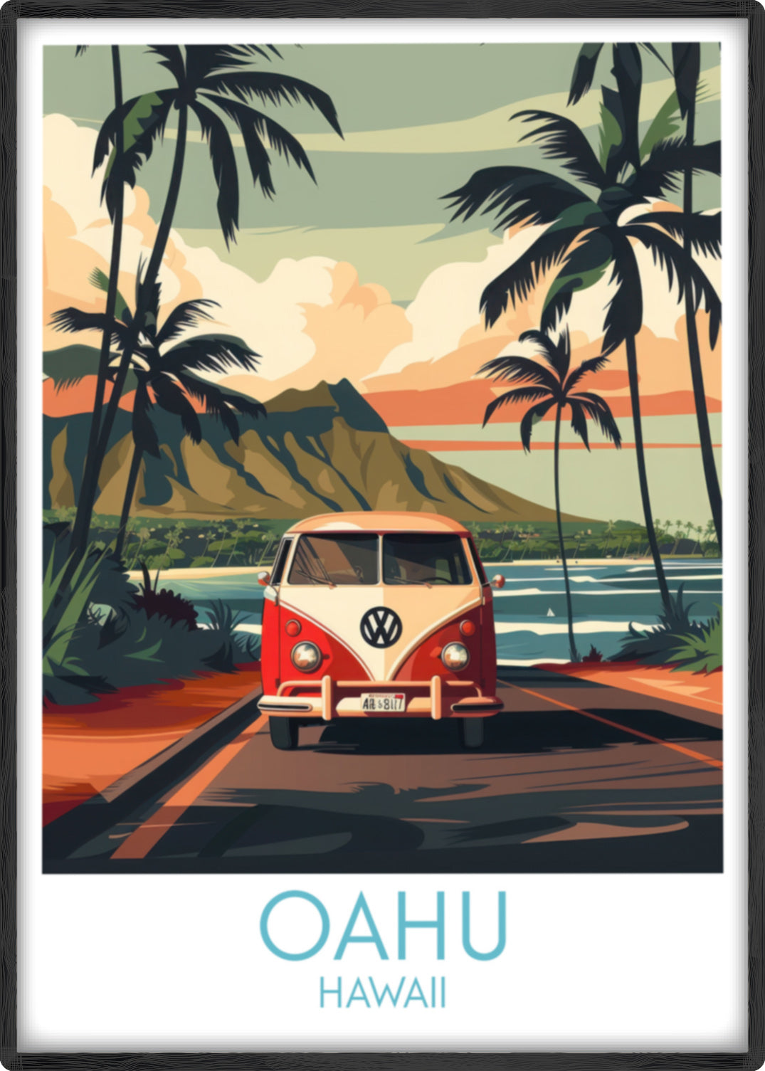 Oahu travel poster main Hawaii