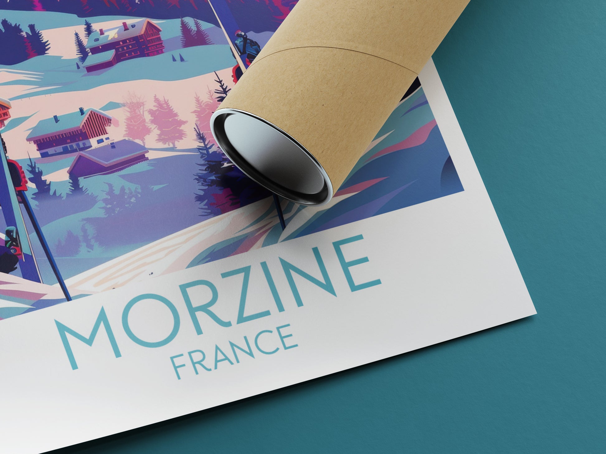 Morzine travel poster rolled France