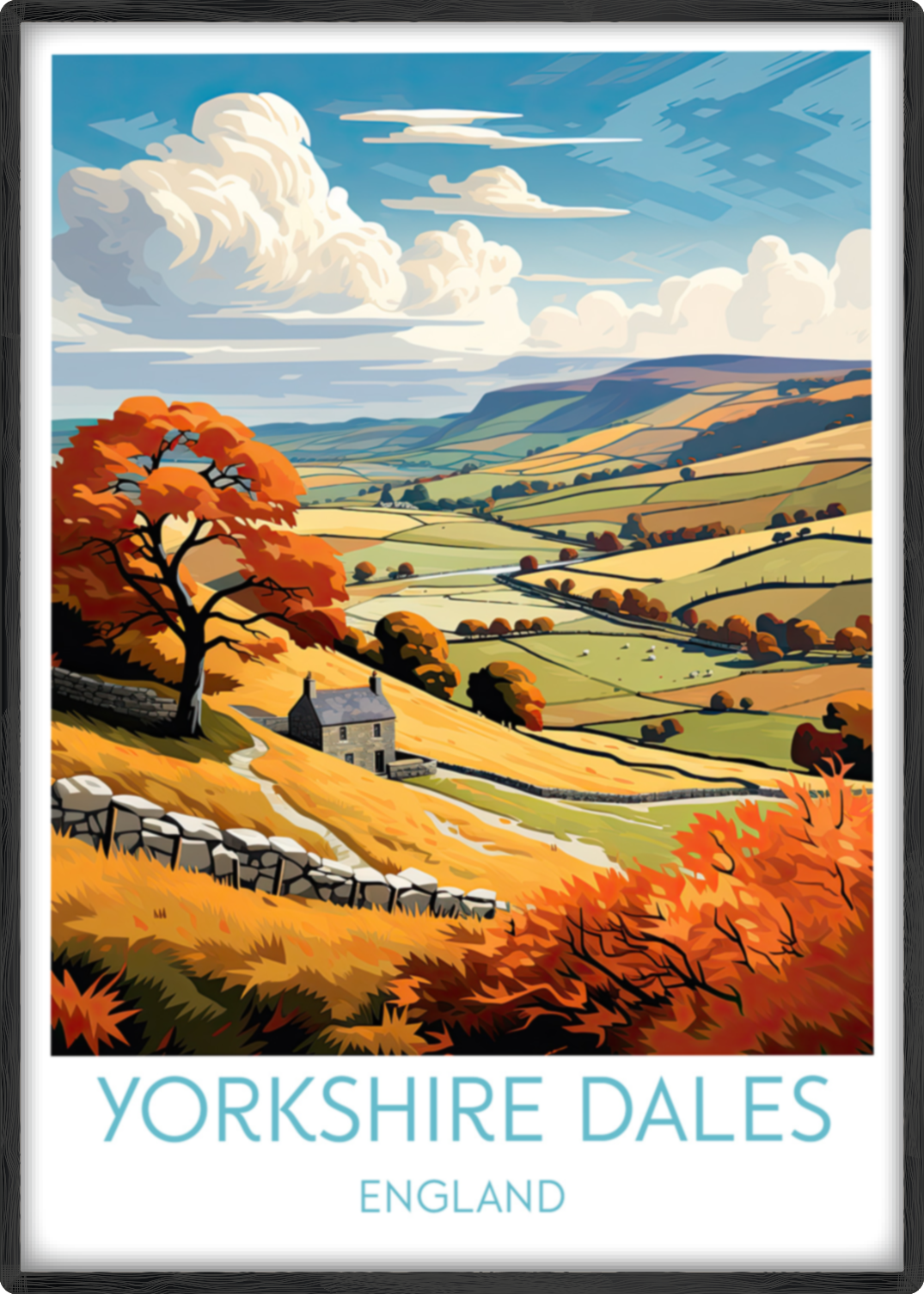 yorkshire dales travel poster main england