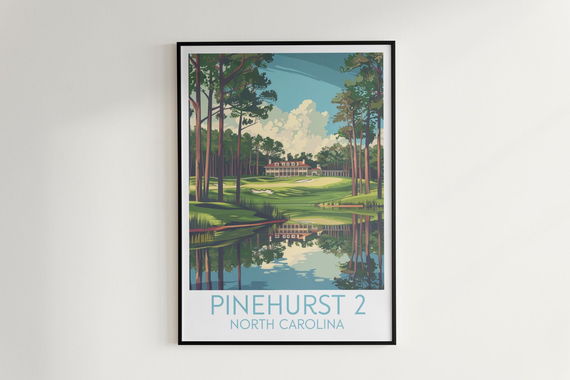 Pinehurst 2 travel poster on the wall North Carolina