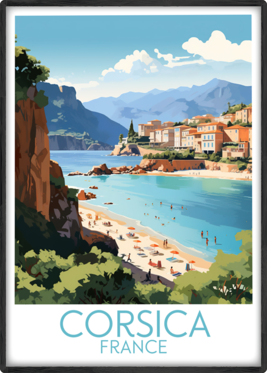 corsica travel poster main france