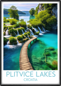 plitvice lakes travel poster main croatia