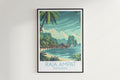 Raja Ampat travel poster on the wall Indonesia