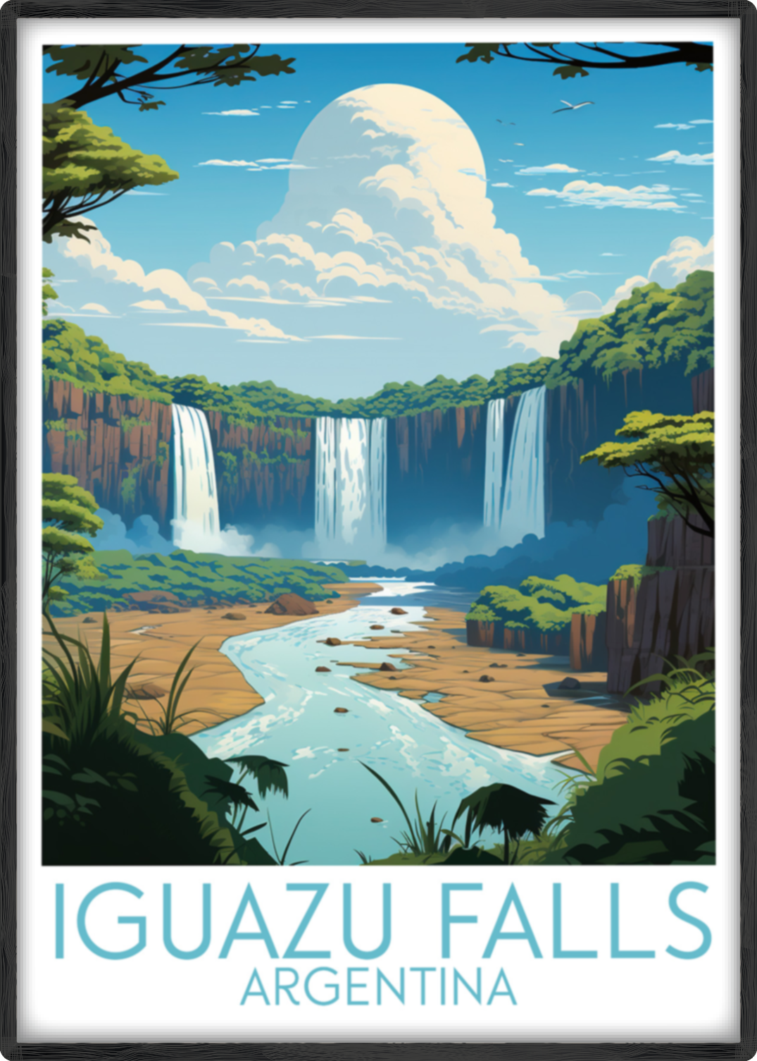 iguazu falls travel poster main argentina