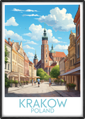 krakow travel poster main poland