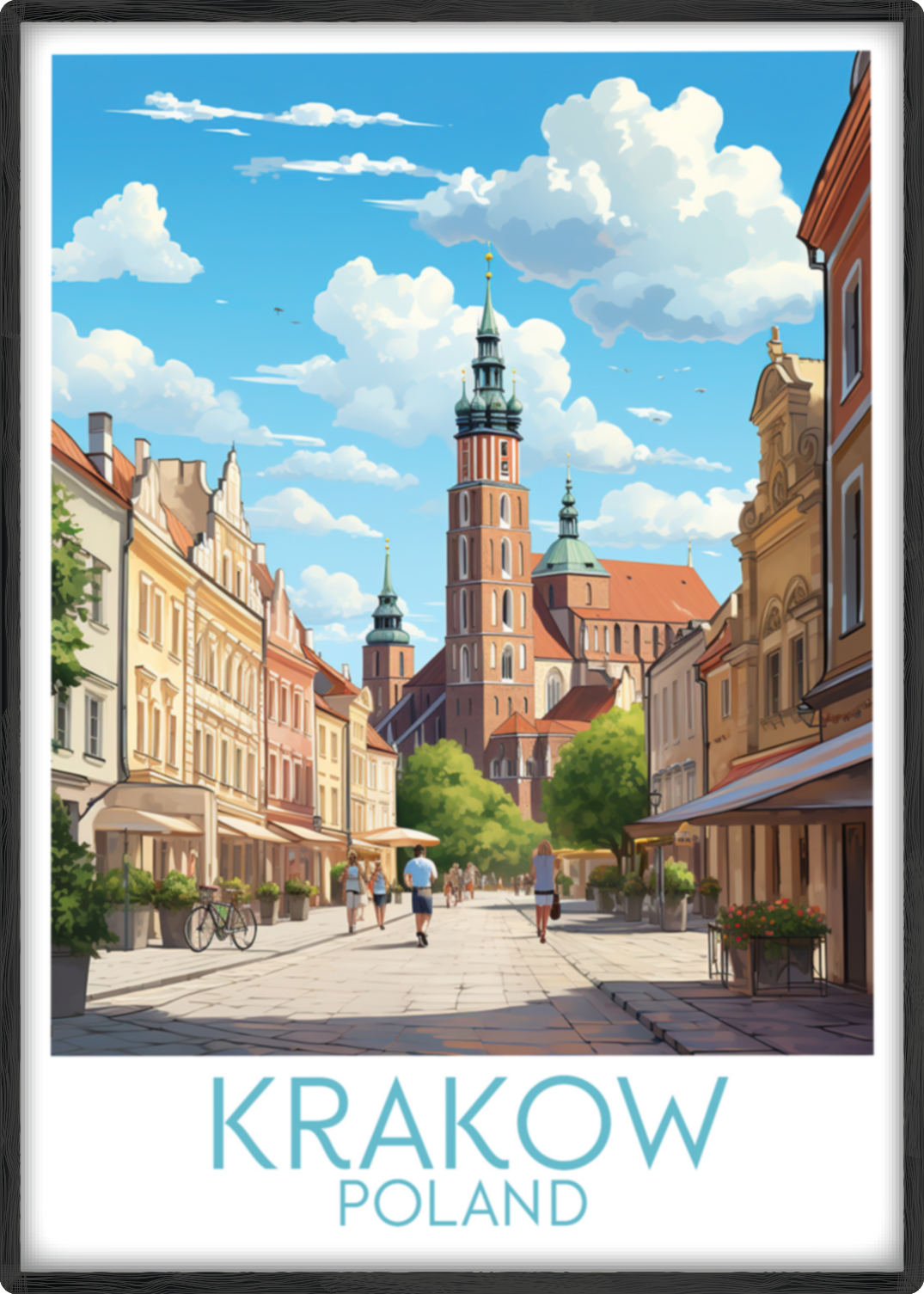 krakow travel poster main poland