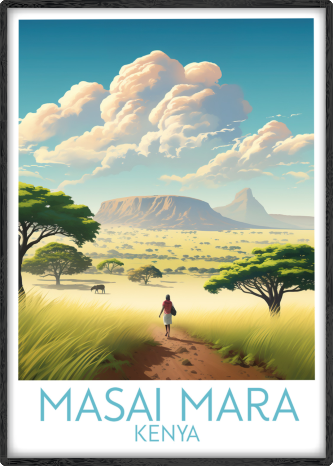 masai mara travel poster main kenya