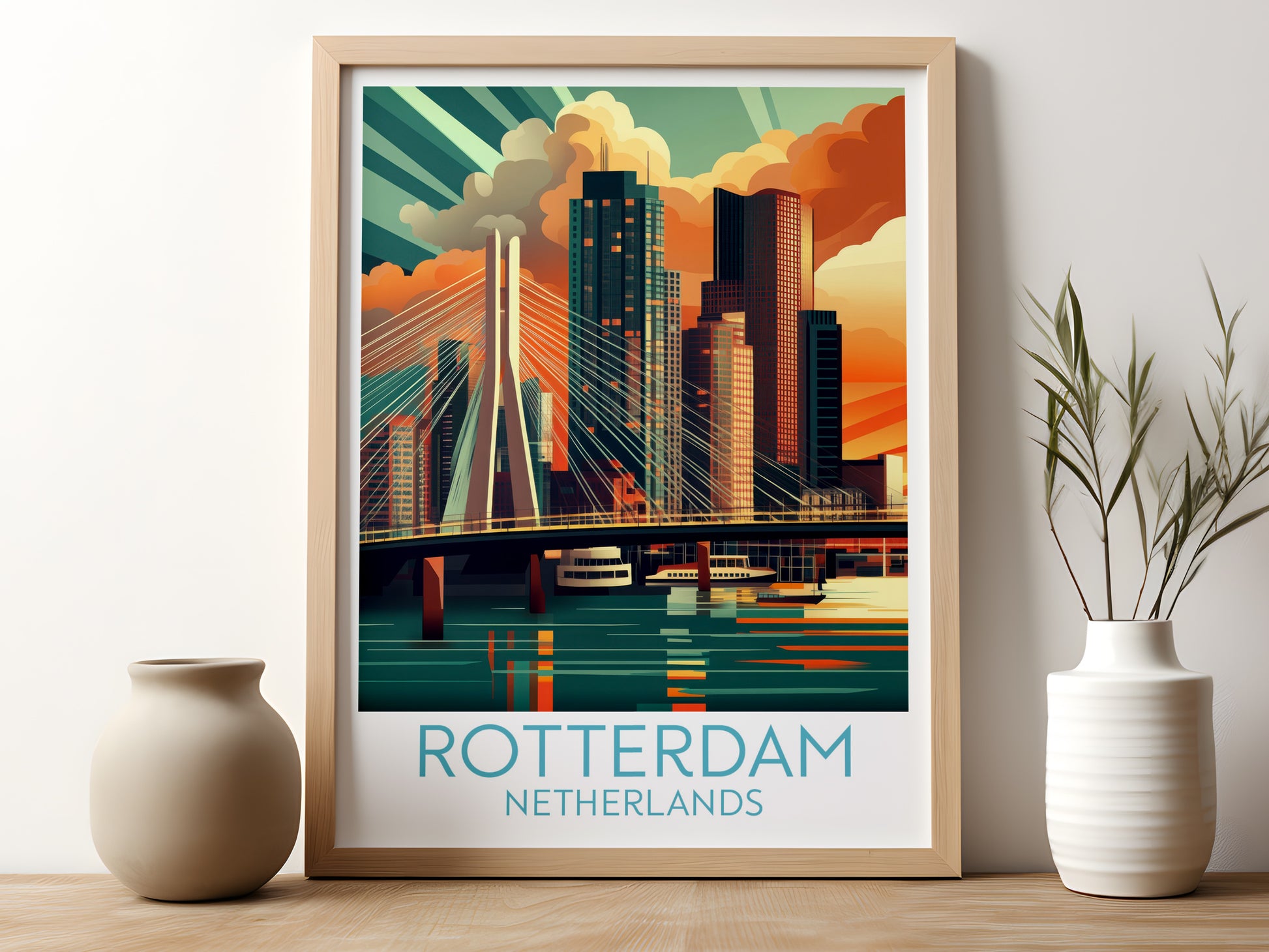 Rotterdam travel poster for kitchen Netherlands