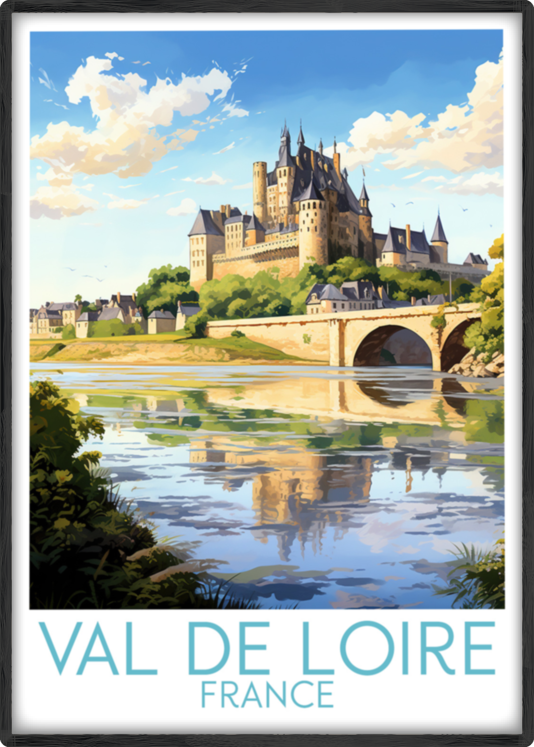 val de loire travel poster main france