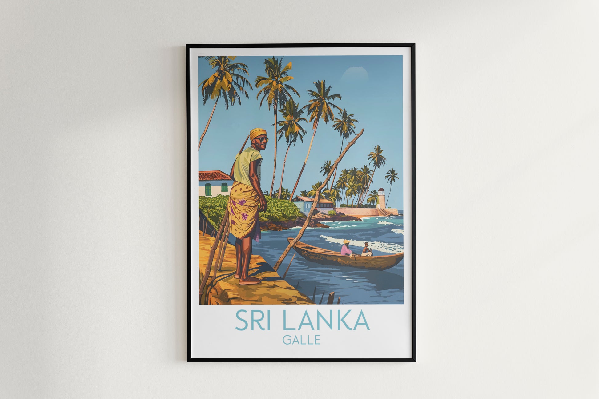 Sri Lanka travel poster on the wall Galle