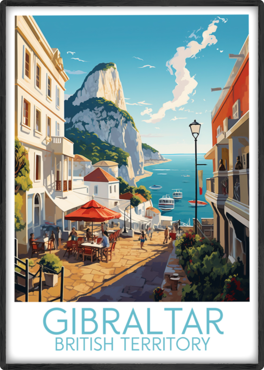 Gibraltar travel poster main British Territory