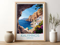 Kalymnos travel poster for kitchen Greece