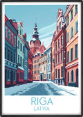 Riga travel poster main Latvia