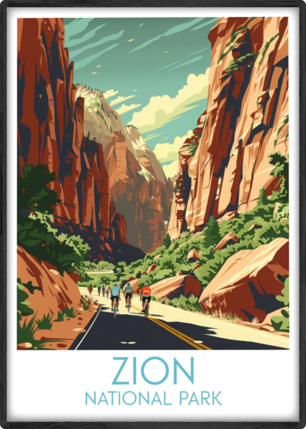 Zion travel poster main National Park