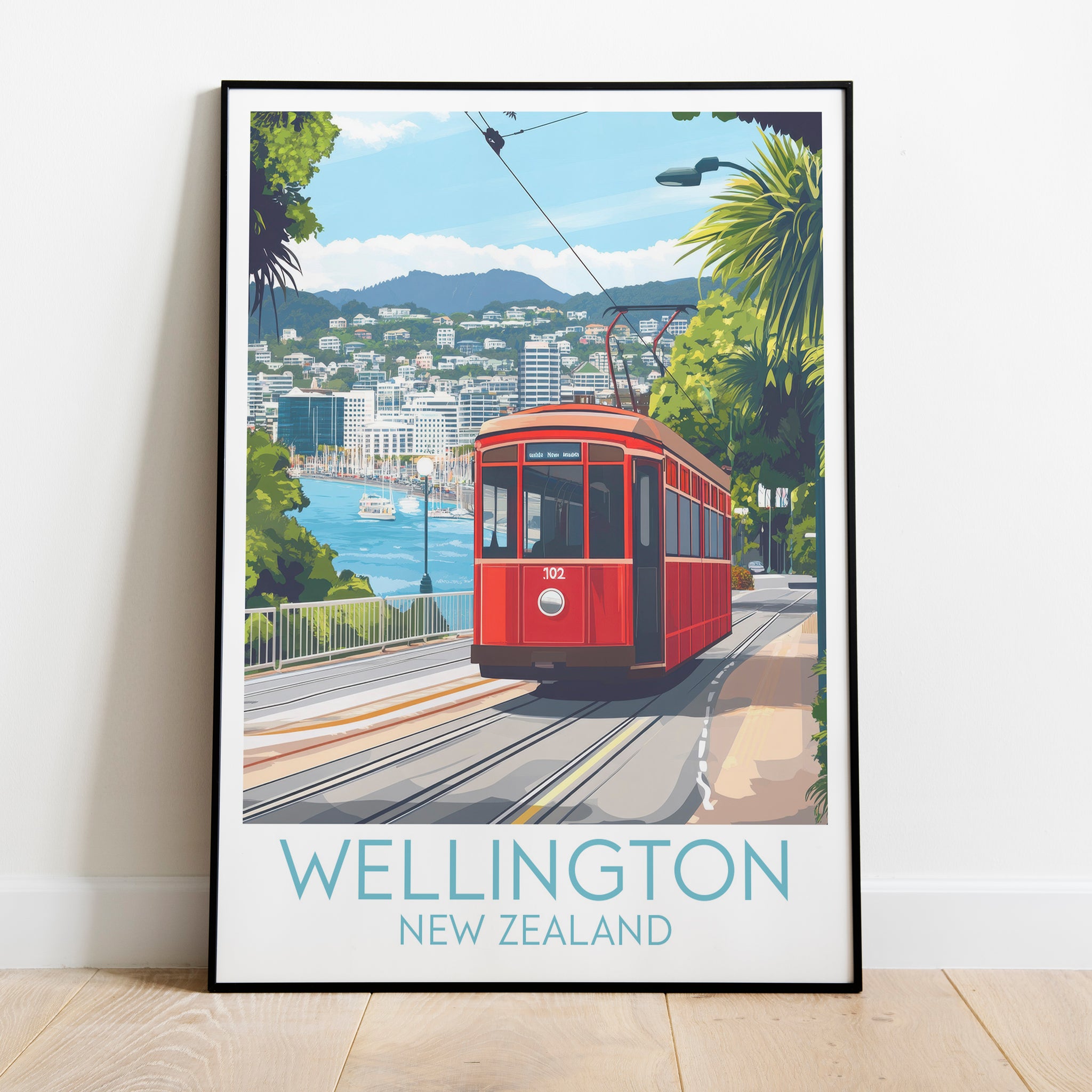 Wellington travel poster on the ground New Zealand