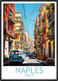 naples travel poster main italy