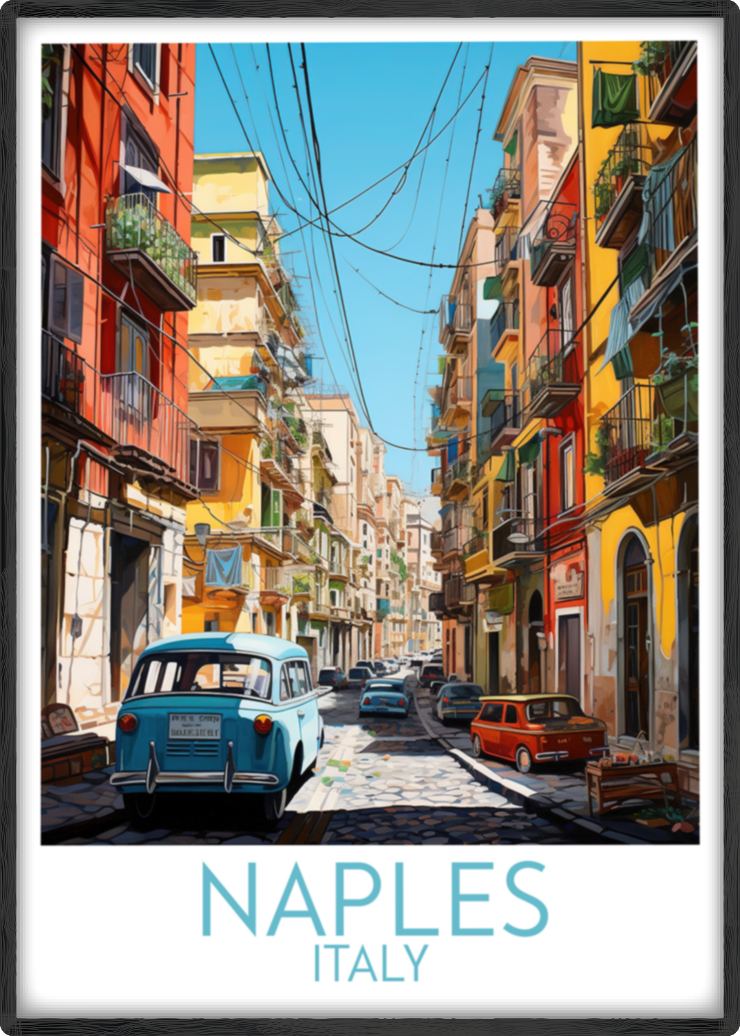 naples travel poster main italy