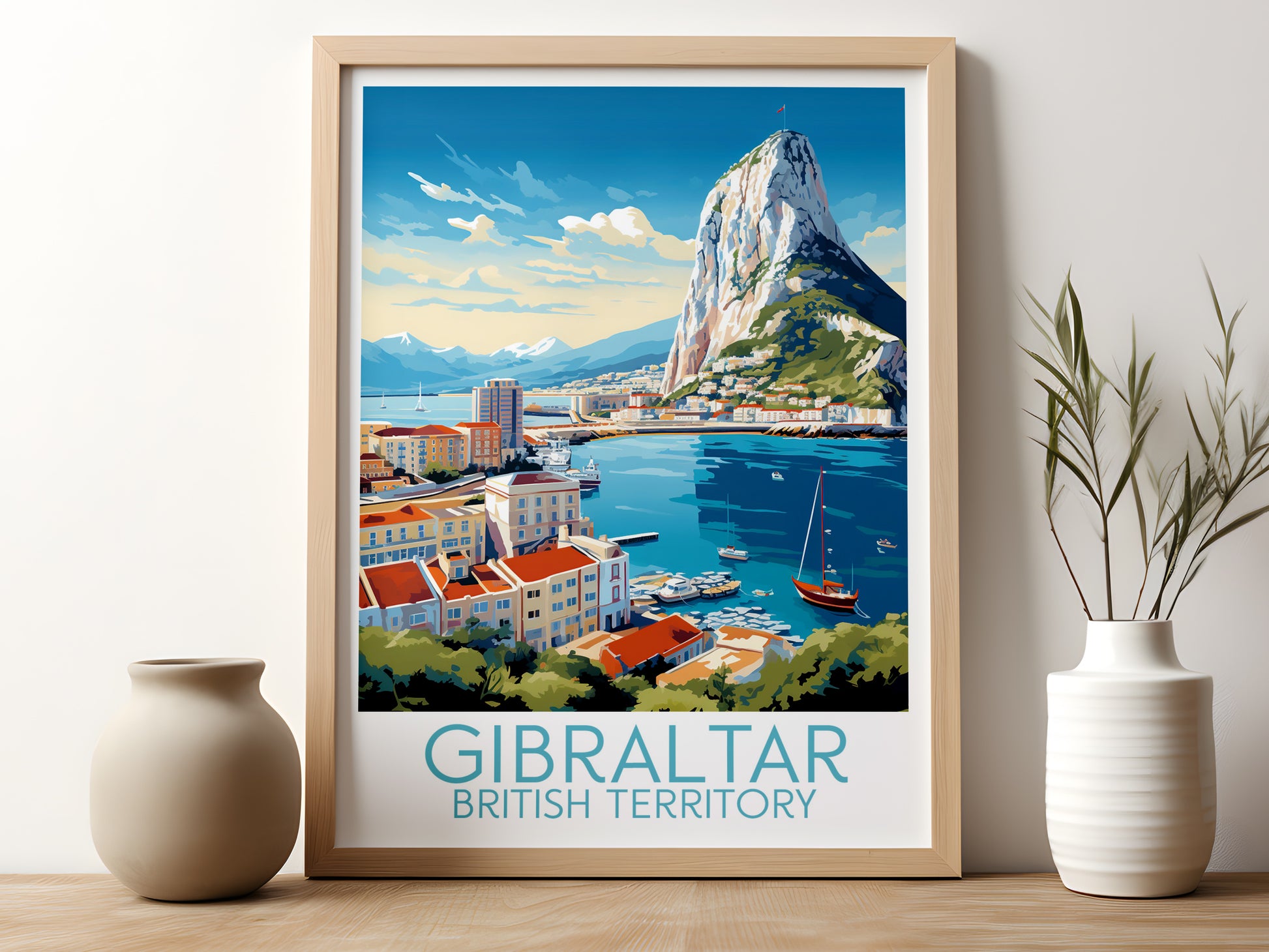 Gibraltar travel poster for kitchen British Territory