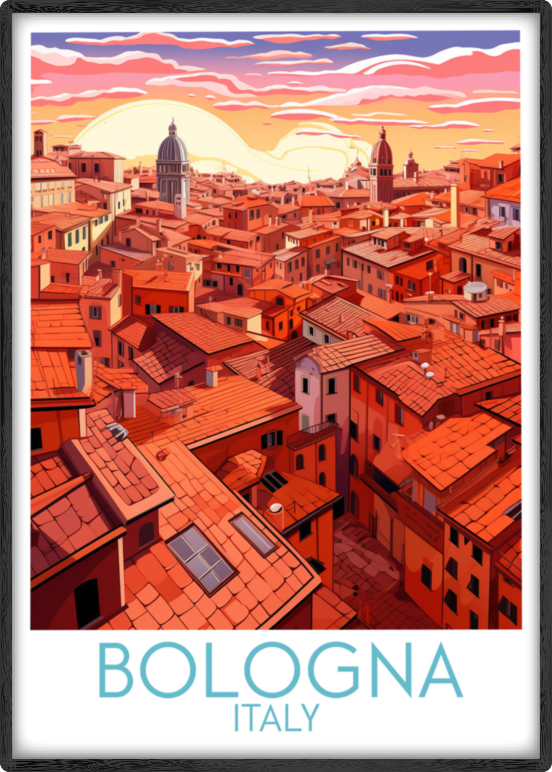 bologna travel poster main italy