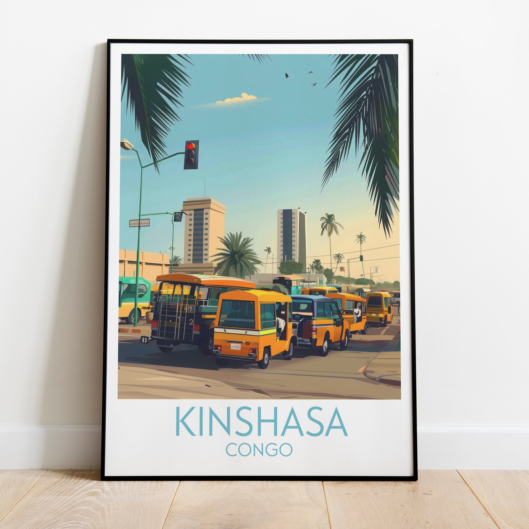 Kinshasa travel poster on the ground Congo