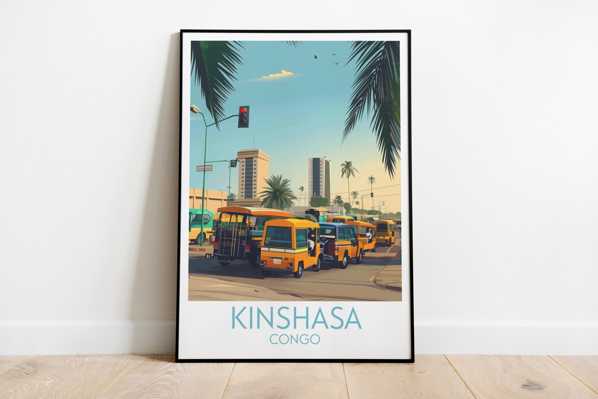 Kinshasa travel poster on the ground Congo