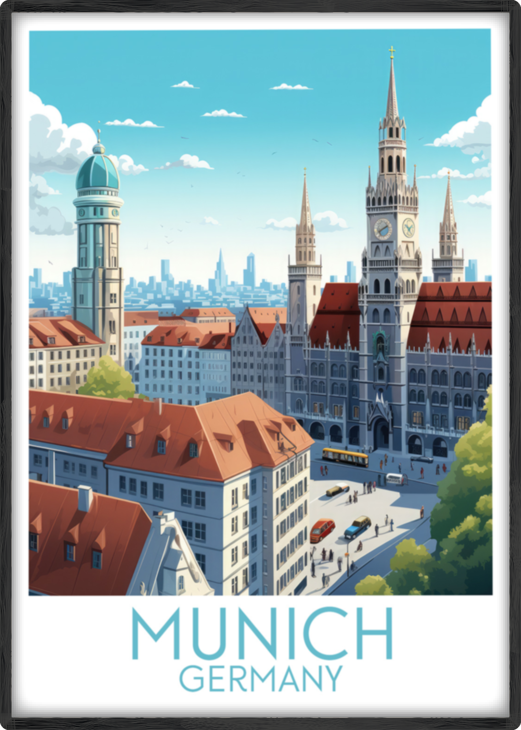 munich travel poster main germany