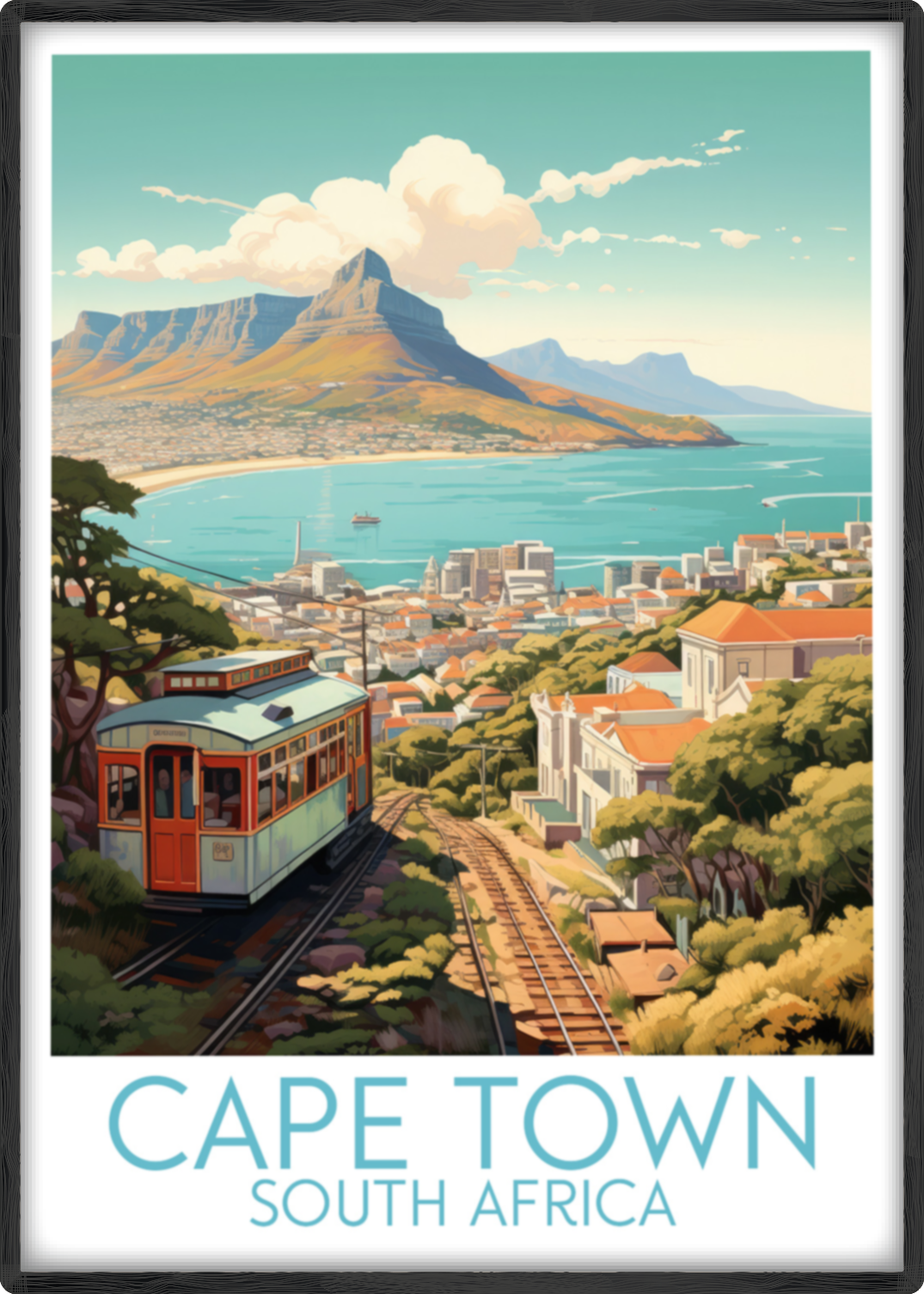 cape town travel poster main south africa