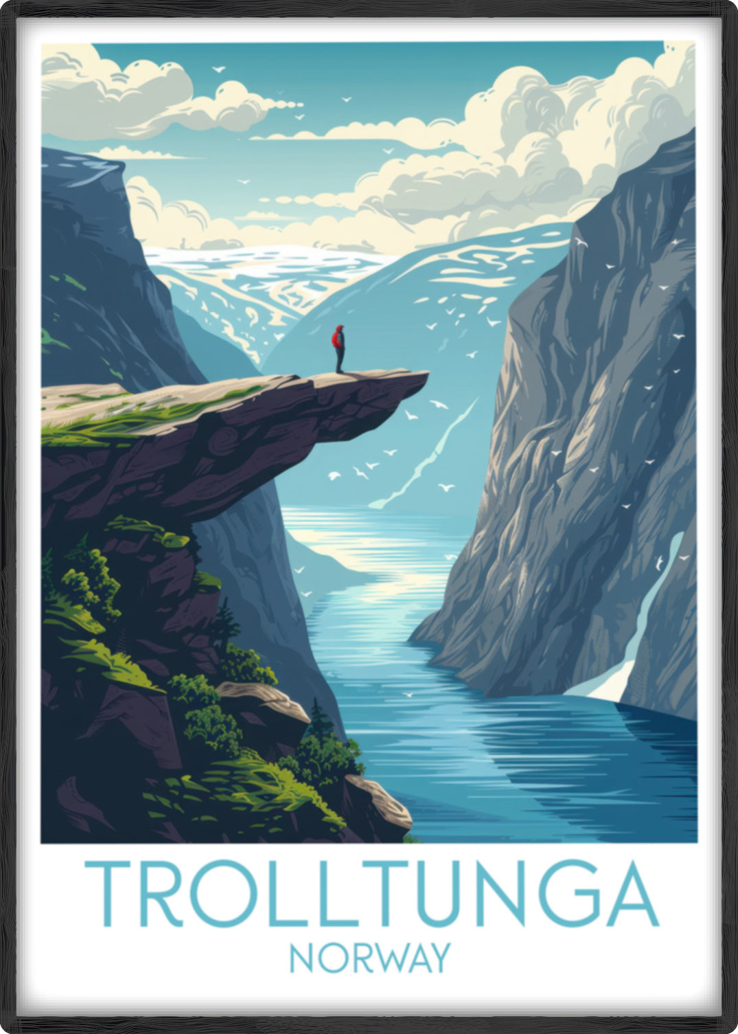 Trolltunga travel poster main Norway