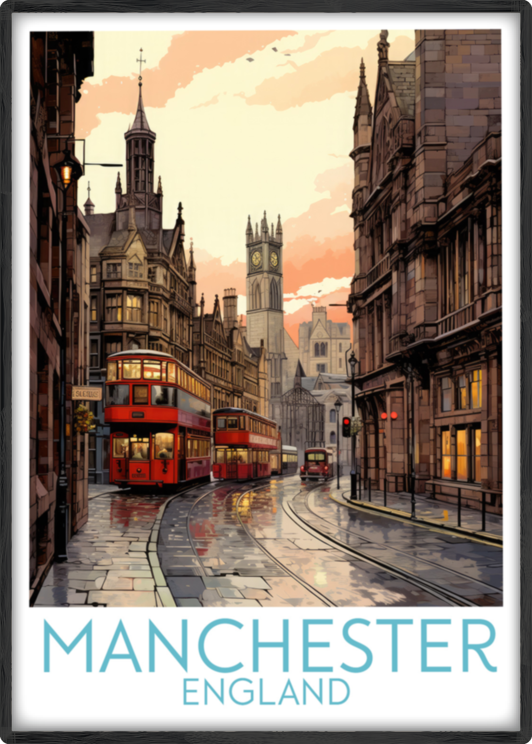 manchester travel poster main england