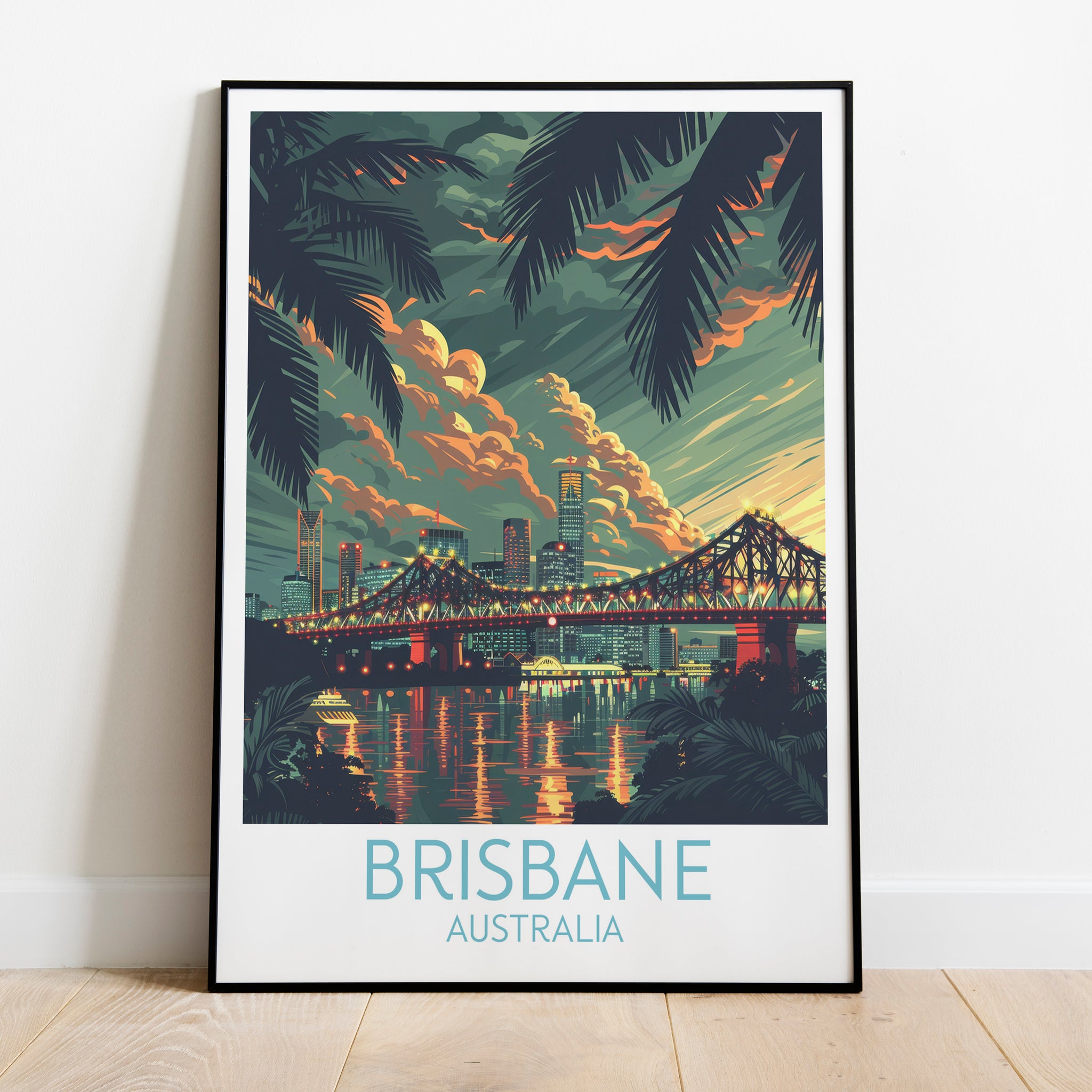 Brisbane travel poster on the ground Australia