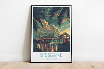 Brisbane travel poster on the ground Australia