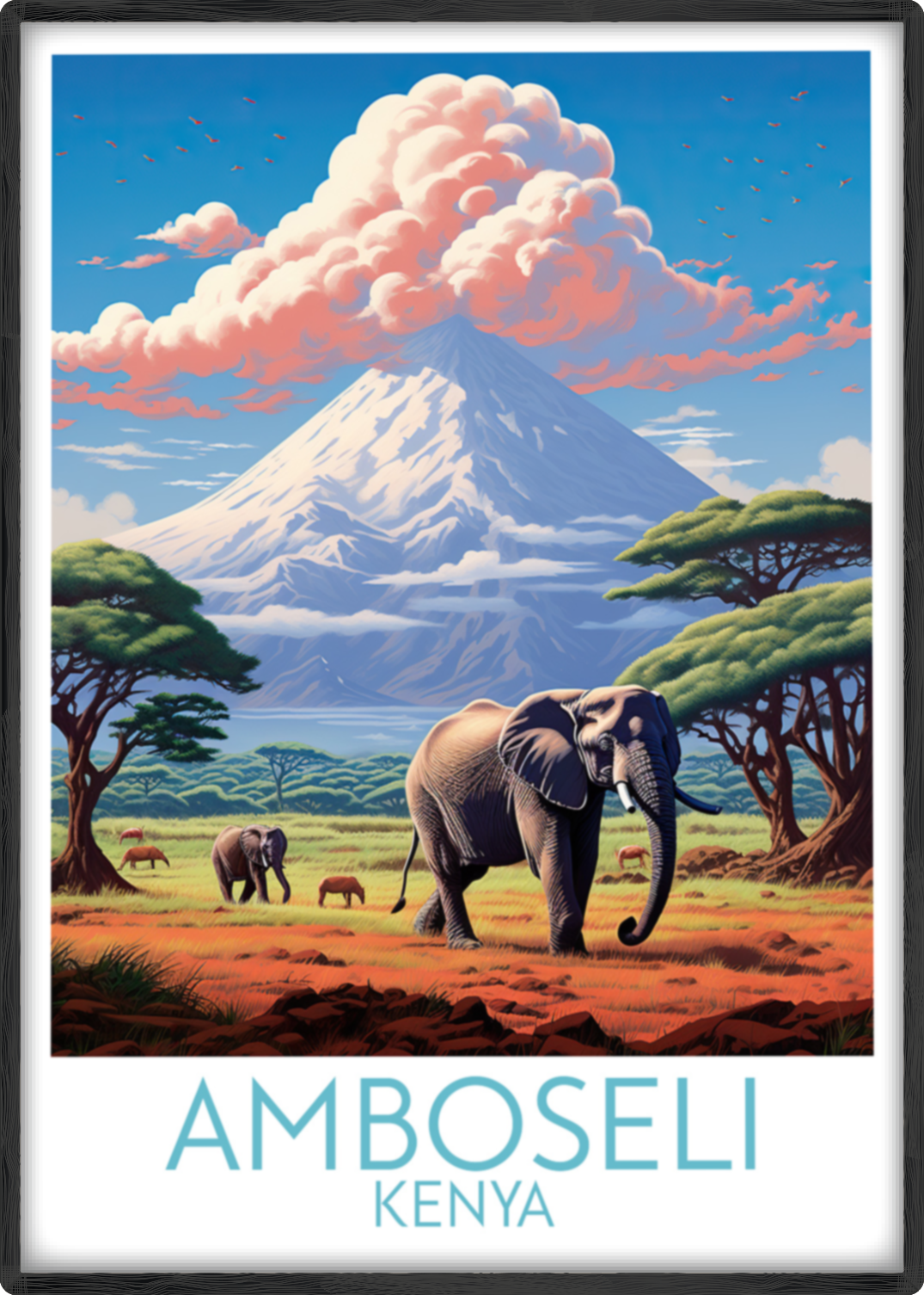 amboseli travel poster main kenya