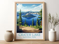 Crater Lake travel poster for kitchen National Park