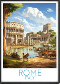 rome travel poster main italy